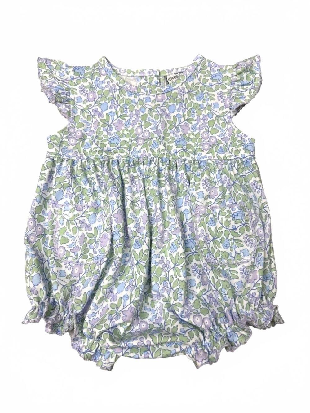 NEW THREE SISTERS girls floral bubble in lilac